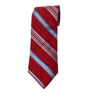 Tommy Hilfiger‎ Necktie Silk Striped Candy Cane Business Career Red Blue B14Q